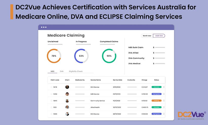 DC2Vue Achieves Certification with Services Australia for Medicare Online, DVA, and ECLIPSE Claiming Services