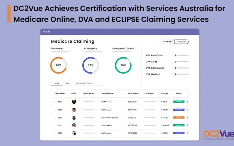 DC2Vue Achieves Certification with Services Australia for Medicare Online, DVA, and ECLIPSE Claiming Services